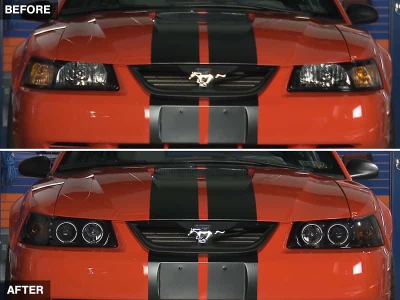 Raxiom — Raxiom 99-04 Ford Mustang Dual LED Halo Projector Headlights- Black Housing (Smoked Lens)
Headlights - view 13