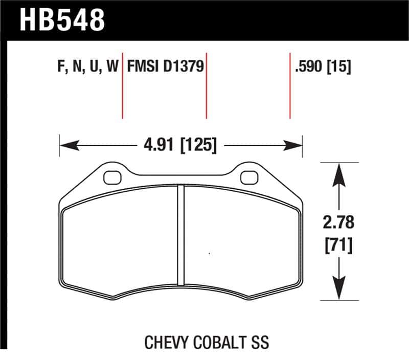 Hawk Performance — Hawk Renault Clio / Cobalt SS DTC-70 Front Brake Pads
Disc Brake Pad - view 1