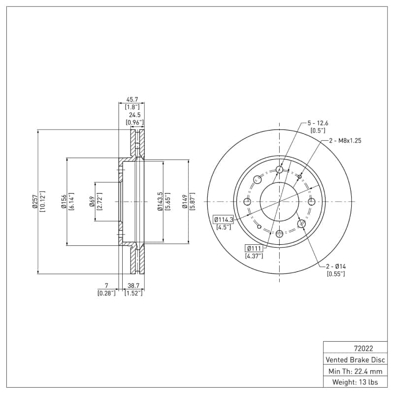 DFC — DFC 88-07 Dodge Colt Front GeoSPEC Coated Rotor
DFC Brake Rotor - view 6