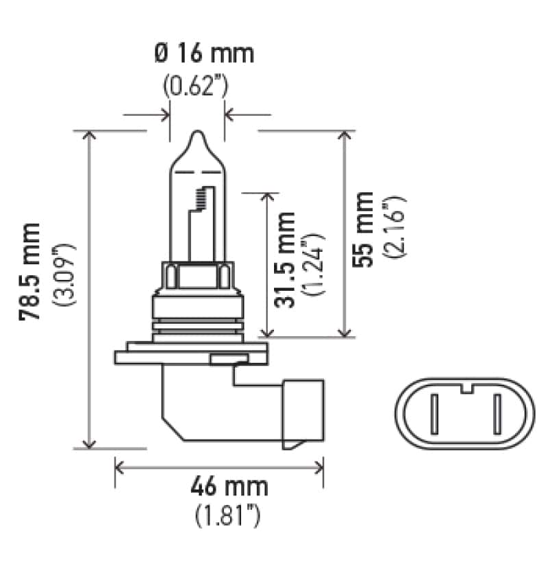 Hella — Hella 9005/HB3 12V 100W P20d T4 Halogen Bulb
9005 100W Hal Bulb - view 3