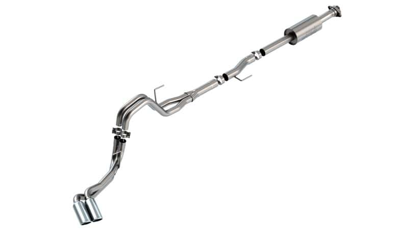 Borla — Borla F-150 2021 2.7L/3.5L 4dr CC SB EC STB Lari/King R/Plinum/LTD 3/2.25 DSE CB S-Type CHR Tips
Cat-Back System - view 2