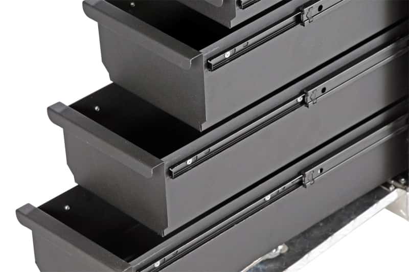 Dee Zee — Dee Zee Universal Tool Box - Wheel Well Box With Drawers (Aluminum)
ToolBxTrkBedSideRail - view 3
