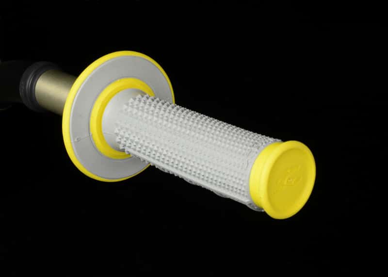 Renthal — Renthal MX Dual Compound Grips Tapered 1/2 Waffle - Grey/ Yellow - view 2