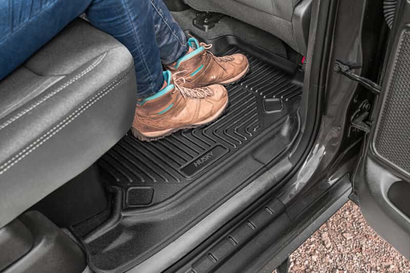 Husky Liners — Husky Liners 19-23 Chevy Silverado 1500 CC X-Act Contour Black 2nd Seat Floor Liners (Full Coverage) - view 11