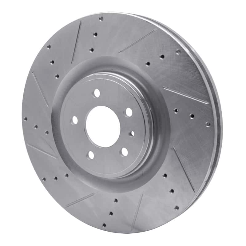 R1 Concepts — R1 13-14 Ford Mustang Front Left Drilled & Slotted Silver Brake Rotor
R1 Brake Rotor Drill - view 2