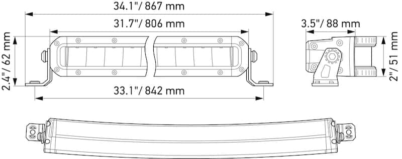 Hella — Hella Universal Black Magic 32in Tough Slim Curved Light Bar - Spot & Flood Light
LEDLightBar - view 9
