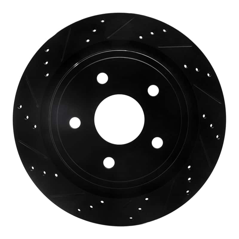 R1 Concepts — R1 02-24 Chrysler ASPEN Rear Left Drilled & Slotted Black Brake Rotor
R1 Brake Rotor Drill - view 1