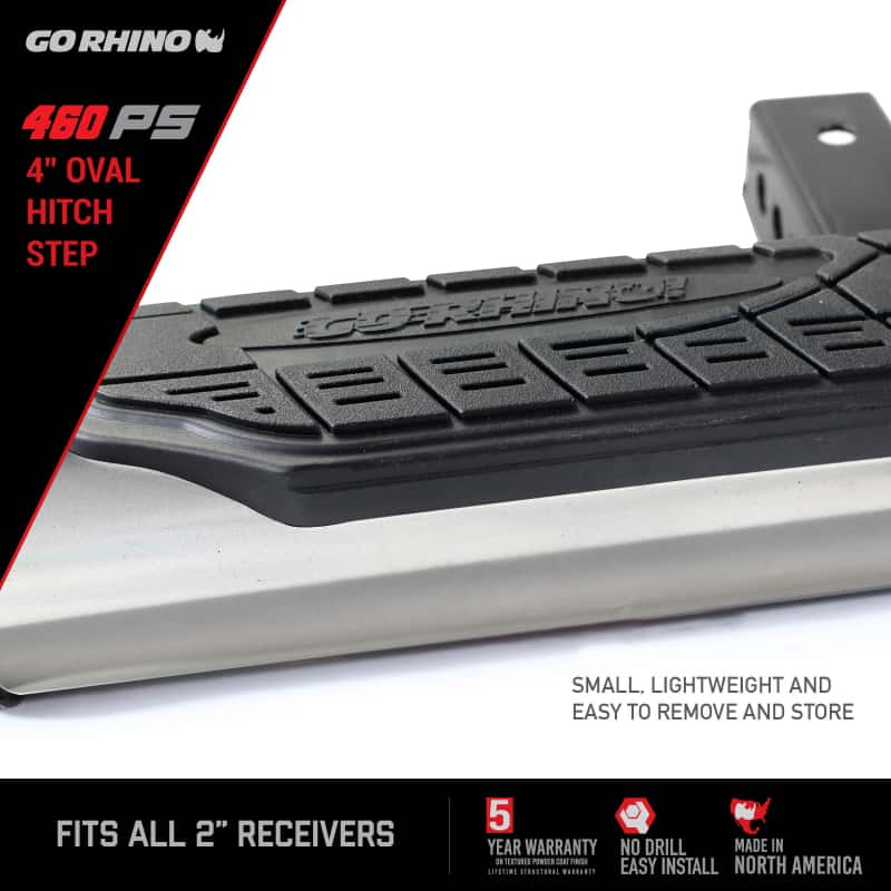 Go Rhino — Go Rhino 4in Oval Hitch Step - Stainless
Hitch Step - view 7