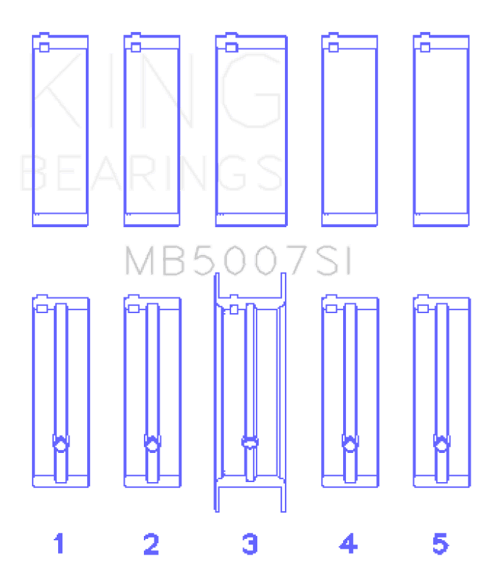 King Engine Bearings — King Engine Bearings G.M.C. Saturn (Size +0.25mm) Main Bearing Set
Engine Bearing - view 1
