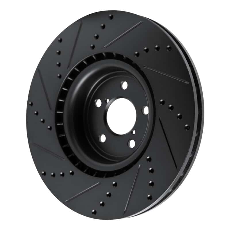 R1 Concepts — R1 03-25 Subaru Impreza Front Right Drilled & Slotted Black Brake Rotor
R1 Brake Rotor Drill - view 4