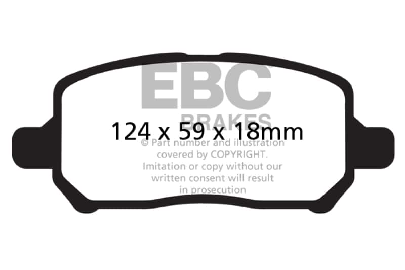 EBC — EBC 05-10 Chevrolet Cobalt 2.2 4 Lug Greenstuff Front Brake Pads
Disc Brake Pad - view 1