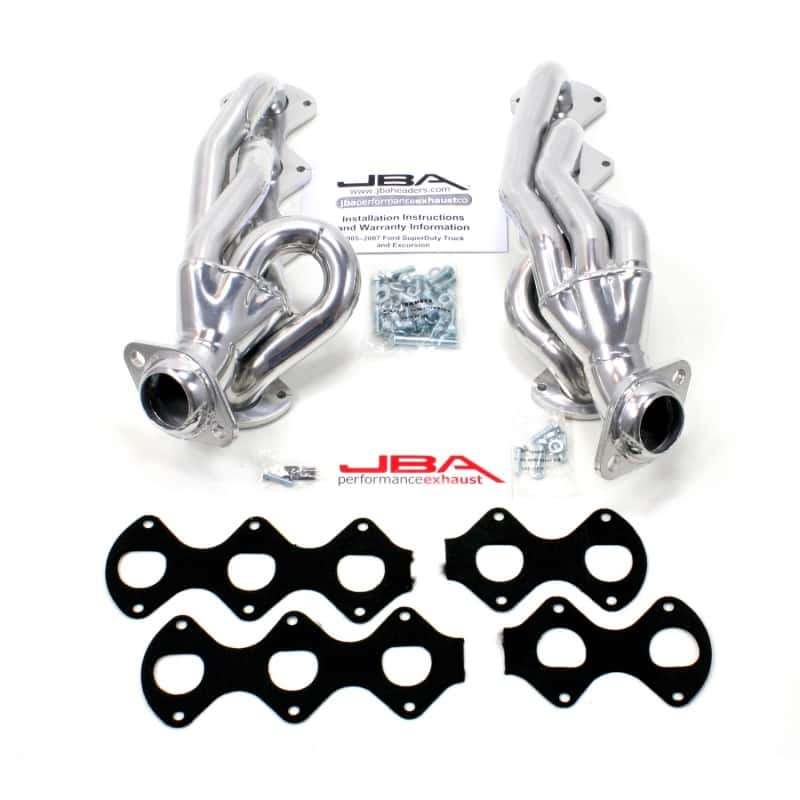 JBA — JBA 05-10 Ford F-Series 6.8L 3V V10 1-1/2in Primary Silver Ctd Cat4Ward Header
Exhaust Header - view 2