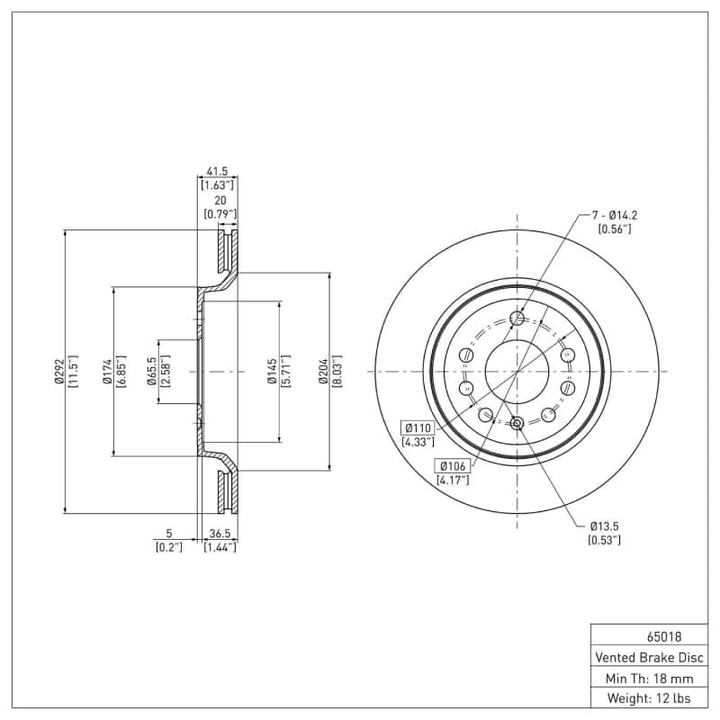 DFC — DFC 03-11 Cadillac BLS (Mexico) Rear GeoSPEC Coated Rotor
DFC Brake Rotor - view 6