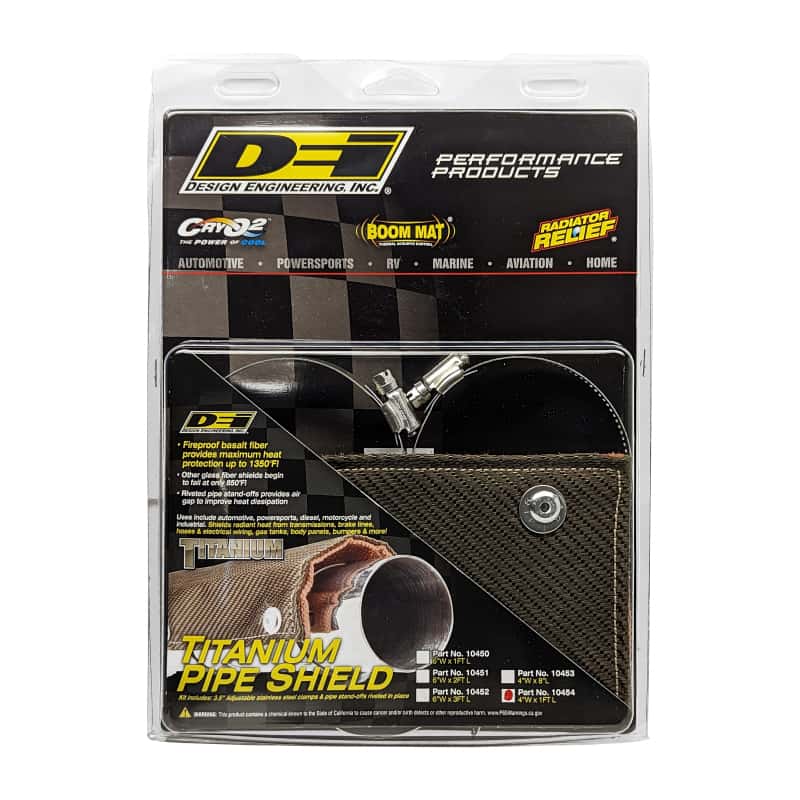 DEI — DEI Pipe Shield w/Stainless Steel Clamps - 4in x 12in - Titanium
Exhaust Heat Shield - view 6