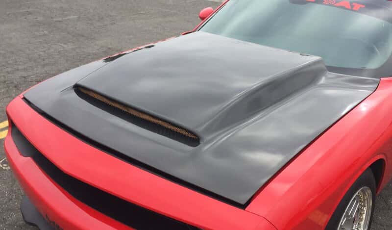 Anderson Composites — Anderson Composites 2018 Dodge Demon Cowl-Style Carbon Fiber Hood - view 3