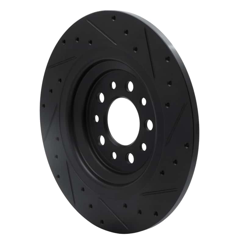 R1 Concepts — R1 14-23 Jeep Cherokee Rear Left Drilled & Slotted Black Brake Rotor
R1 Brake Rotor Drill - view 4