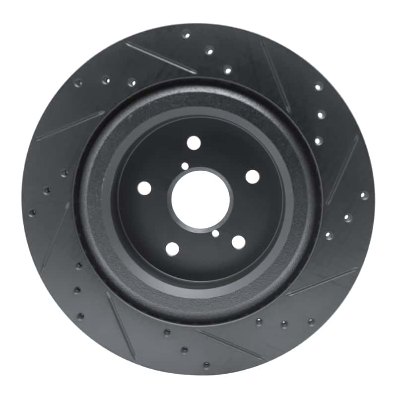 R1 Concepts — R1 -25 Subaru Ascent Rear Left Drilled & Slotted Black Brake Rotor
R1 Brake Rotor Drill - view 5