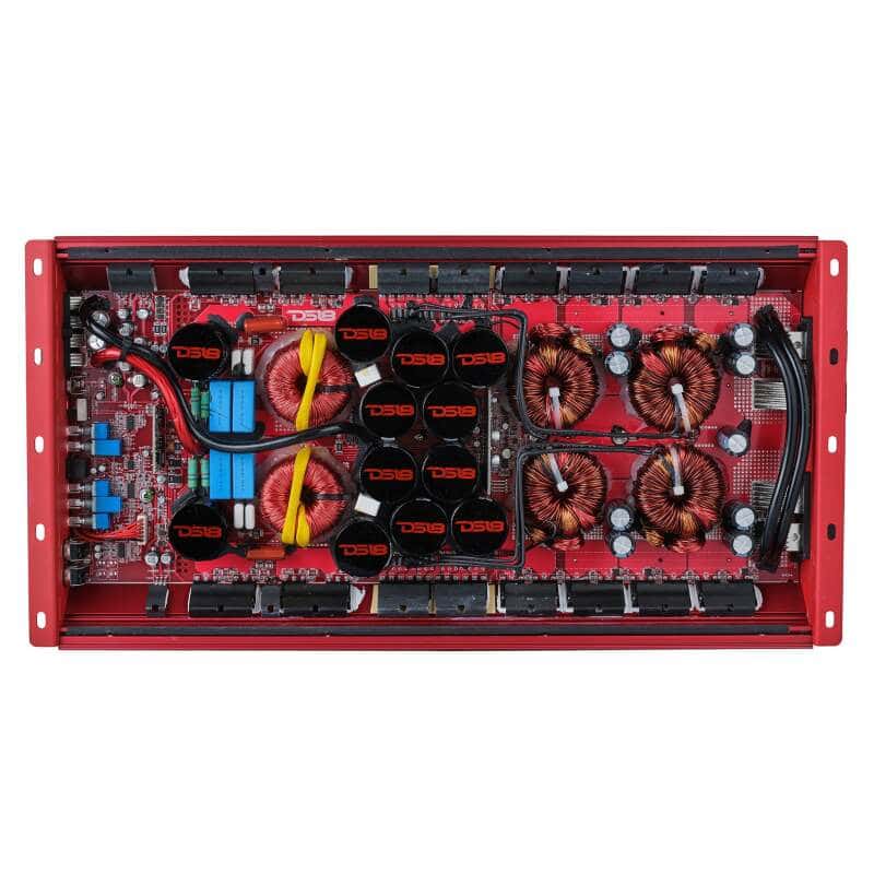 DS18 — DS18 1-Channel Amp 15000 Burst/0.5ohm 8000/1ohm 4800/2ohm 2500/4ohm Watts RMS w/ Voltmeter Red - view 2
