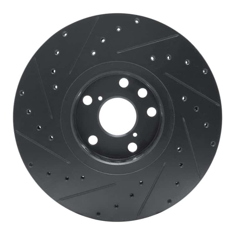 R1 Concepts — R1 06-20 Lexus IS350 Right Front Drilled & Slotted Black Brake Rotor - view 5