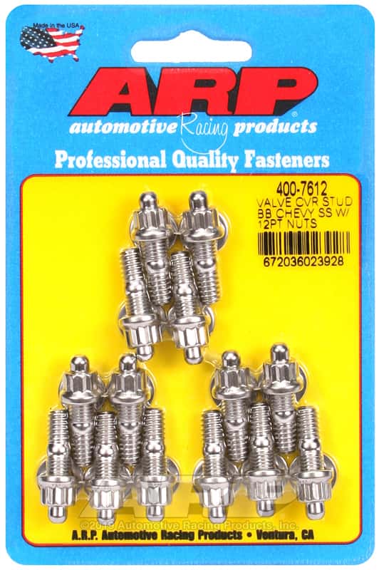 ARP — ARP BB Chevy Stamped Steel Covers SS 12 pt Valve Cover Stud Kit - view 1