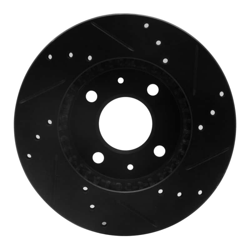 R1 Concepts — R1 95-00 Nissan 200SX Front Left Drilled & Slotted Black Brake Rotor
R1 Brake Rotor Drill - view 5