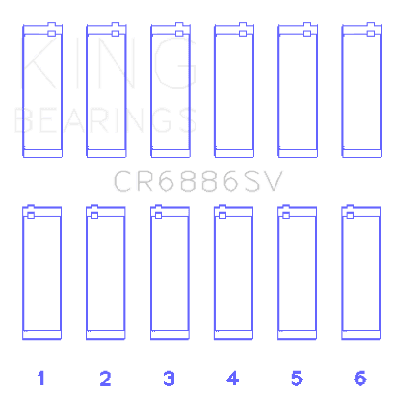 King Engine Bearings — King Engine Bearings Mercedes Benz M 276 DE35 Sputter Replacement (Size +0.50mm) Conrod Bearing Set
Engine Bearing - view 1