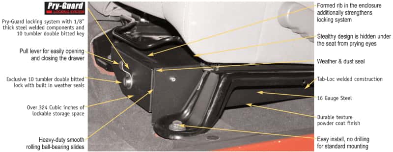 Tuffy Products — Tuffy Jeep Wrangler Underseat Drawer Driver W/ Keyed Lock
Underseat Drawer - view 6