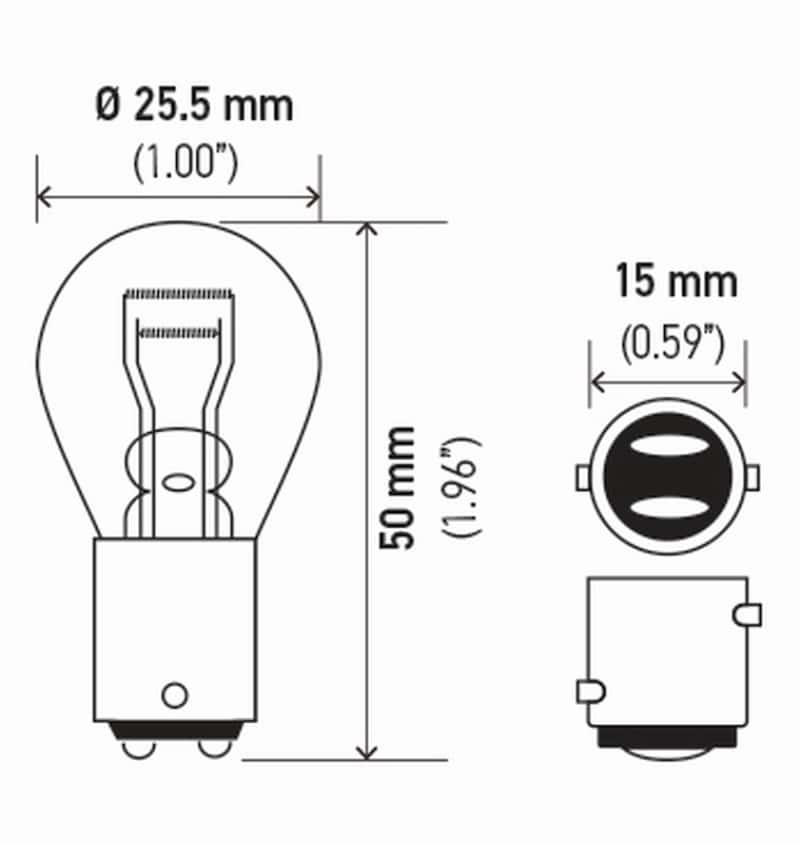 Hella — Hella Bulb 1034 12V 23/8W Bay15D S8 (2)
1034TB Incan Bulb - view 4