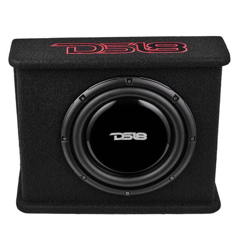 DS18 — DS18 Single 10in Shallow Subwoofer and Enclosure 350 Watts RMS Amplified Sealed Black Carpet - view 2