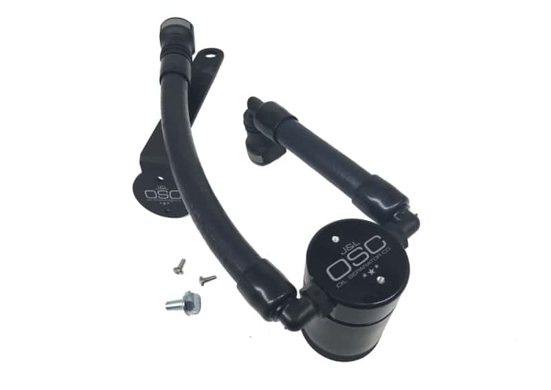 J&L — J&L 07-14 Ford Mustang GT500 Driver Side Oil Separator 3.0 - Black Anodized
Oil Separator - view 1