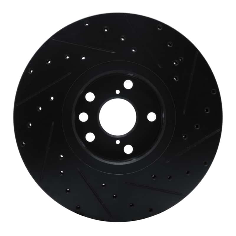 R1 Concepts — R1 06-20 Lexus GS350 Left Front Drilled & Slotted Black Brake Rotor - view 5