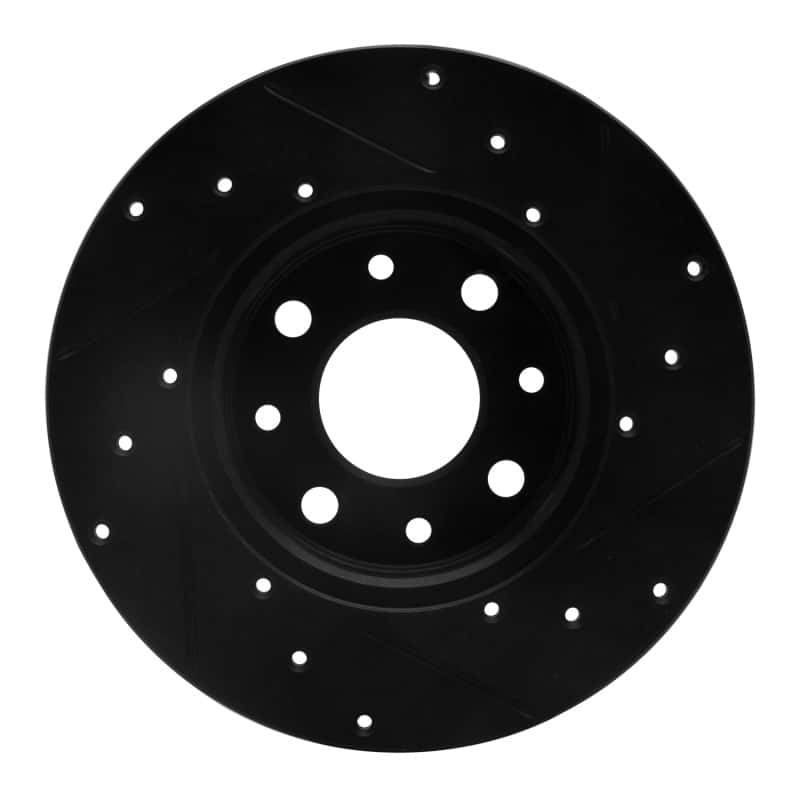 R1 Concepts — R1 13-19 Fiat 500E Rear Left Drilled & Slotted Black Brake Rotor
R1 Brake Rotor Drill - view 5