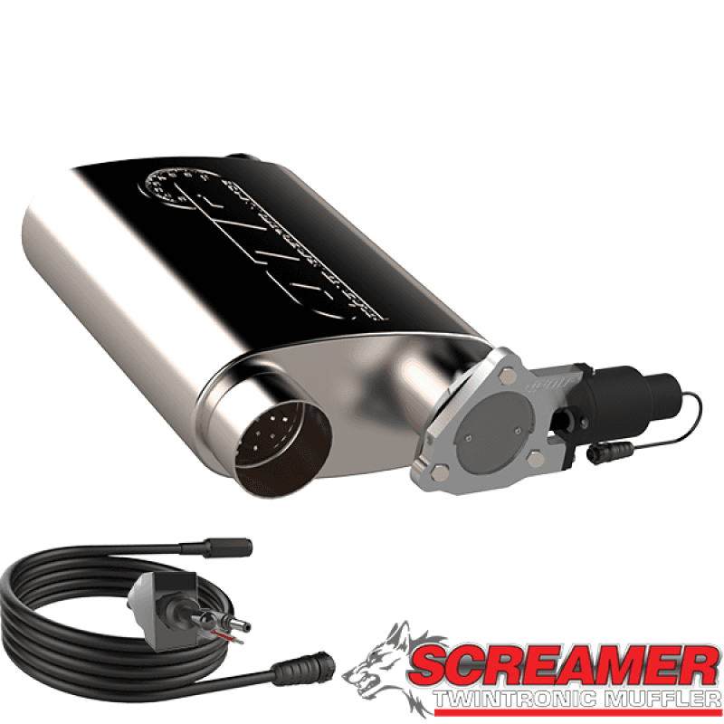QTP — QTP 3in Weld-On 304SS Screamer Muffler w/Bolt-On QTEC Electric Cutout - view 2