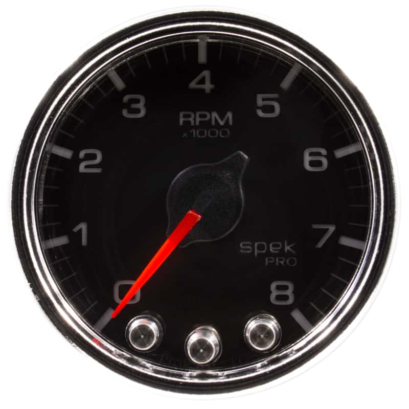 AutoMeter — Autometer Spek-Pro Gauge Tach 2 1/16in 8K Rpm W/ Shift Light & Peak Mem Blk/Chrm
GA 2" 8KRPM BCC SPEK - view 3
