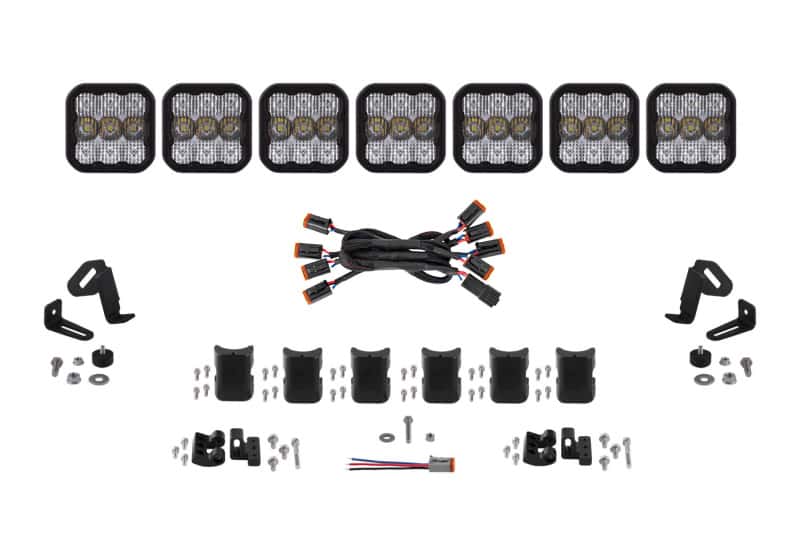 Diode Dynamics — Diode Dynamics SS5 Pro Universal CrossLink 7-Pod Lightbar - White Combo - view 1