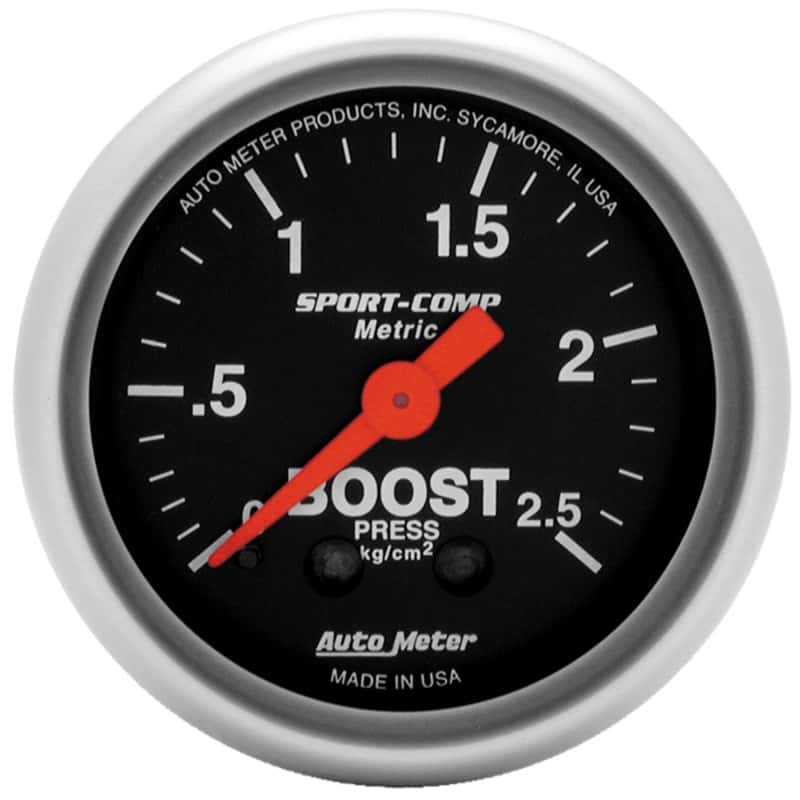 AutoMeter — Autometer Sport-Comp 52mm METRIC 0-2.5kg/Cm2 Mechanical Gauge
2" BOOST, 2.5 Kg/Cm2 - view 1