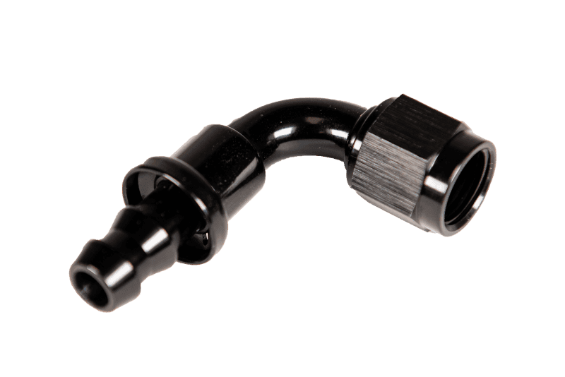 Fleece Performance — Fleece Performance Universal -8AN 90Deg to Hose Barb - Black
Hose Connector - view 3