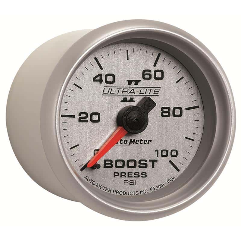 AutoMeter — Autometer Ultra-Lite II 52mm 0-100 PSI Mechanical Boost Gauge
2-1/16" BOOST, 0-100 - view 4