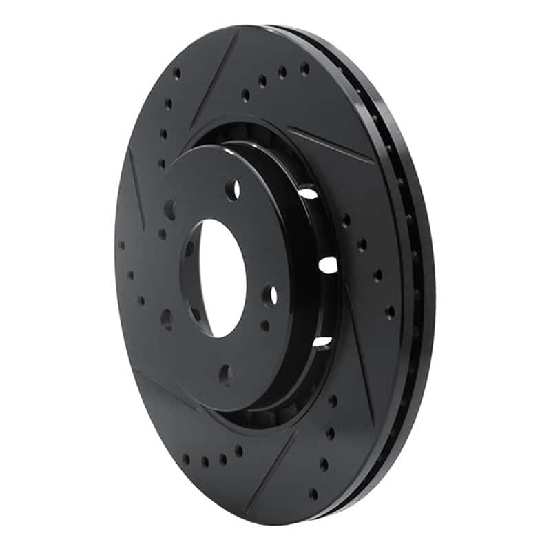 R1 Concepts — R1 09-15 Mitsubishi Lancer Front Left Drilled & Slotted Black Brake Rotor
R1 Brake Rotor Drill - view 2