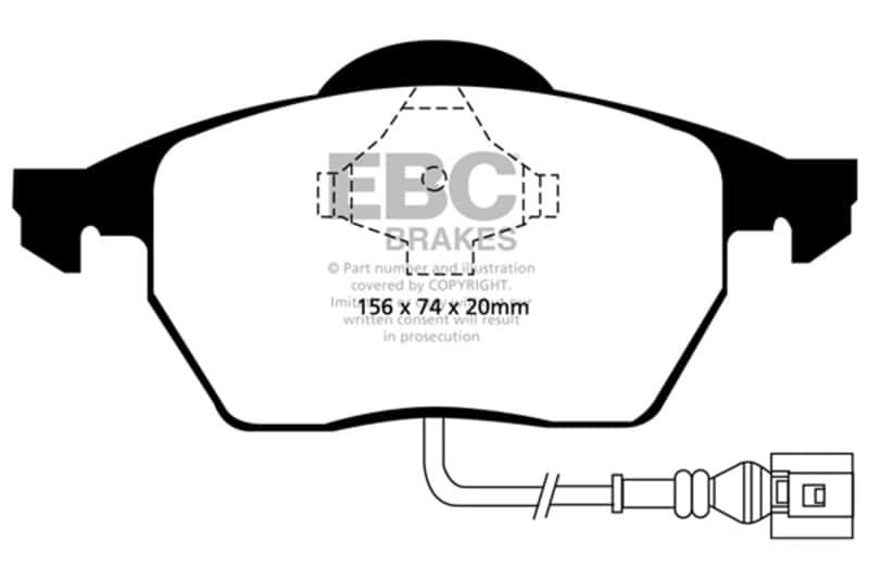 EBC — EBC 99-06 Audi TT 1.8 Turbo Yellowstuff Front Brake Pads
Disc Brake Pad - view 1