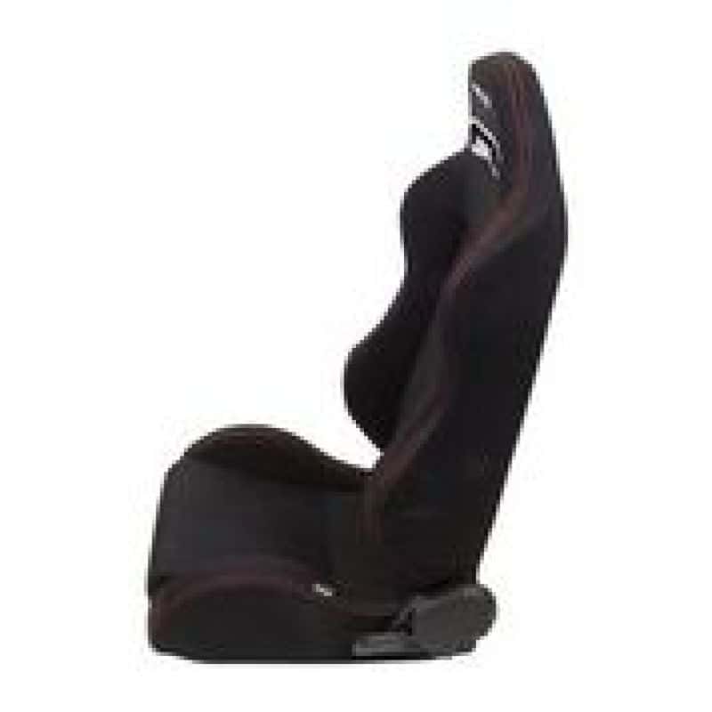 NRG — NRG Sport Seats (Pair) Type-R Cloth w/NRG Logo - Black w/Red Stitch - view 3