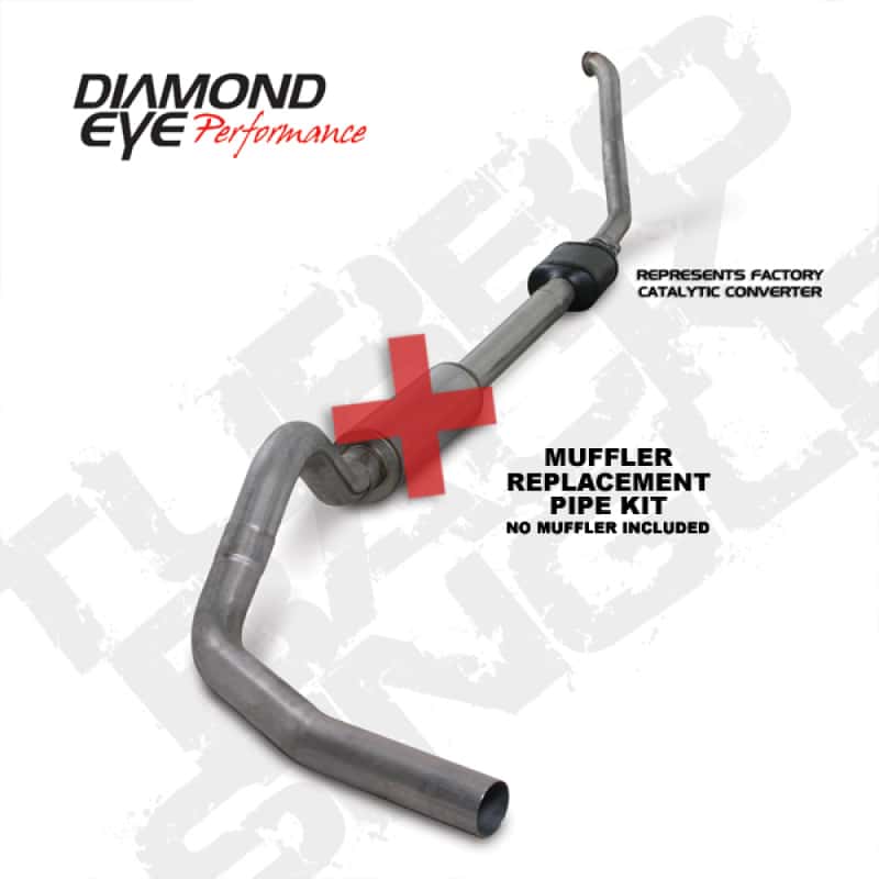 Diamond Eye Performance — Diamond Eye KIT 4in TB MFLR RPLCMENT PIPE SGL SS 94-97 7 3L F250/F350 PWRSTROKE NFS W CARB EQIV STDS
KIT; 4in.; TB MRP SG - view 2