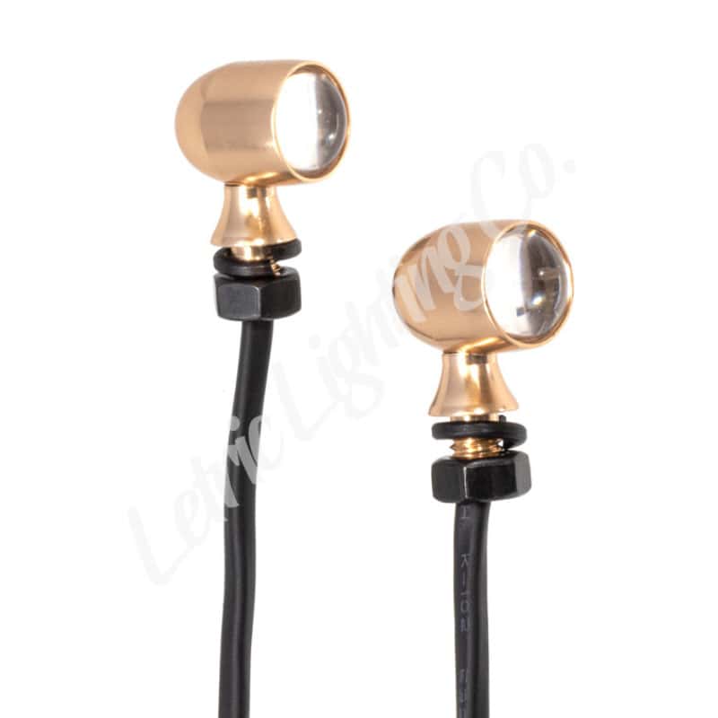 Letric Lighting — Letric Lighting 12mm Mini Red Running Red Turn Signal LED - Gold Anodized - view 1