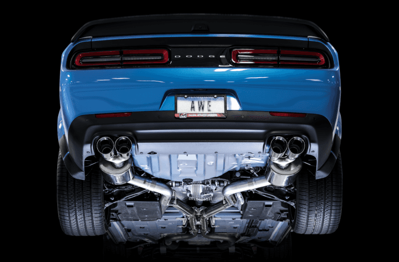 AWE Tuning — AWE Tuning 2015+ Dodge Challenger 6.4L/6.2L SC Track Edition Exhaust - Quad Chrome Silver Tips
Track Exhaust - view 6