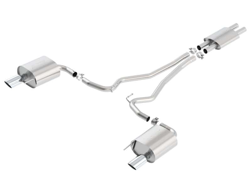 Borla — Borla Cat Back 15-17 Ford Mustang 3.7L V6 MT/AT 2.25in Pipe 4in Single Round Rolled Tips
Cat-Back System
ExhstSysKt - view 2