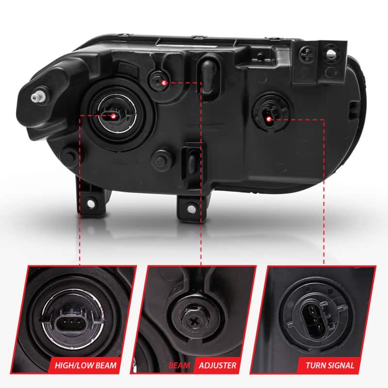 ANZO — ANZO 2008-2014 Dodge Challenger Crystal Headlights Black
Crystal Headlights
Head Light Set - view 5