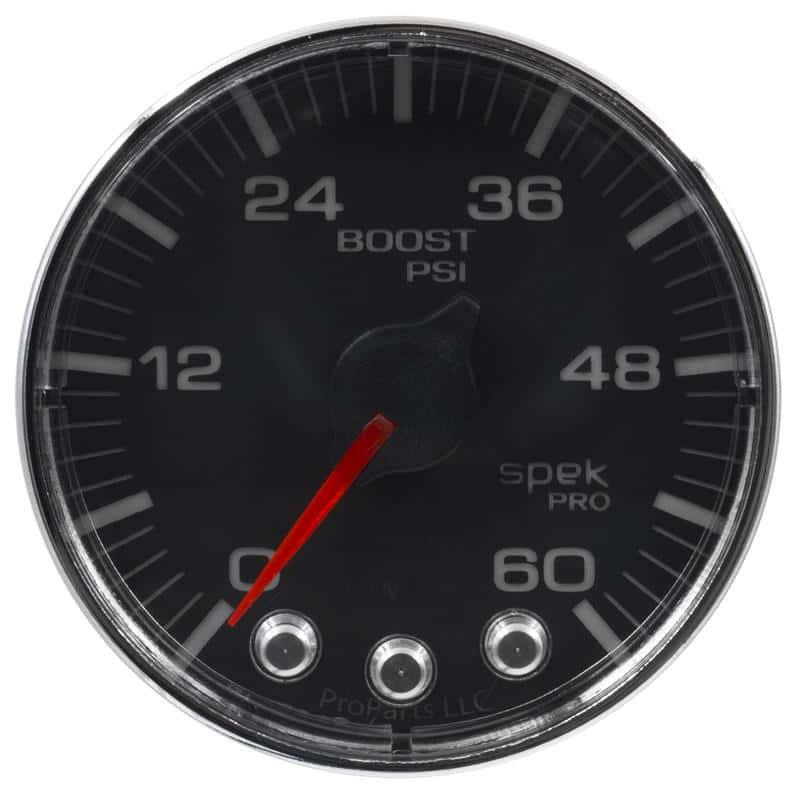 AutoMeter — Autometer Spek-Pro Gauge Boost 2 1/16in 60psi Stepper Motor W/Peak & Warn Blk/Chrm
GA 2" BST 60 BFC SPK - view 2