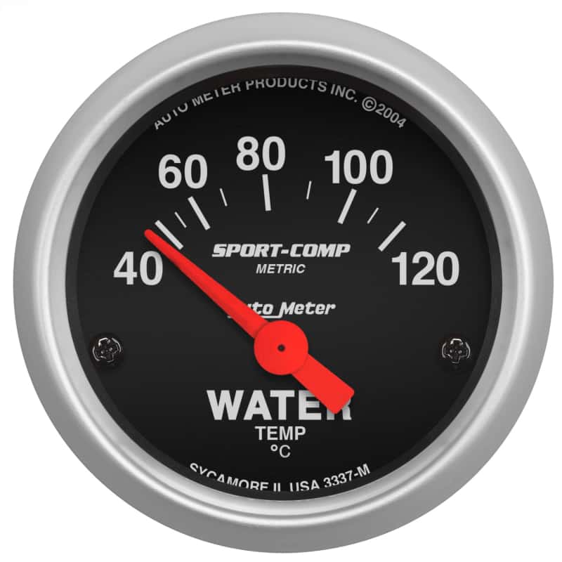 AutoMeter — Autometer Sport-Comp 52mm 40-120 Degree Short Sweep Electronic Water Temperature Gauge
2" WATER TEMP, 40-12 - view 1