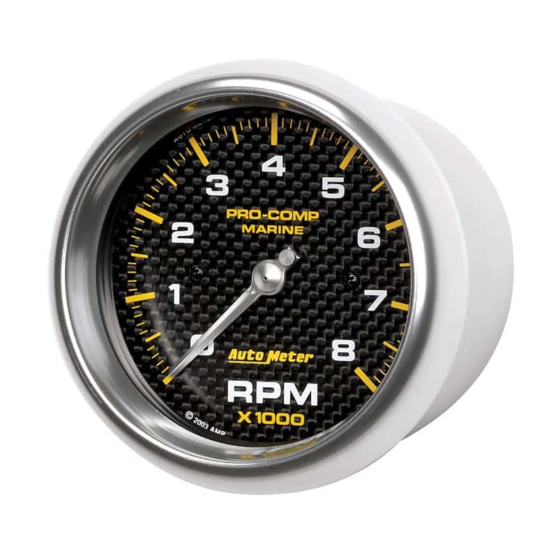 AutoMeter — Autometer Marine Carbon Fiber 3-3/8in 8k RPM Tachometer
3.4" TACH 8KRPM MCF - view 3