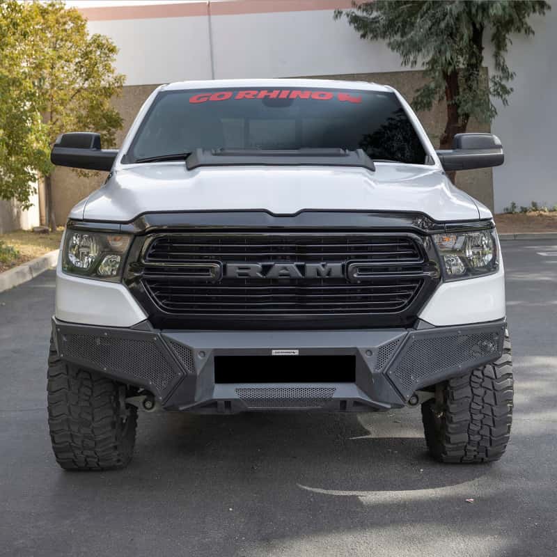 Go Rhino — Go Rhino 19-24 Ram 1500 (Excl. Rebel/Warlock/TRX) Element FR Bumper w/Fixed Lgt Bar Mount - Tex. Blk
Element Front Bumper - view 2